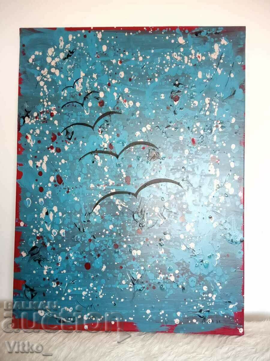 Original painting acrylic and other paints on canvas