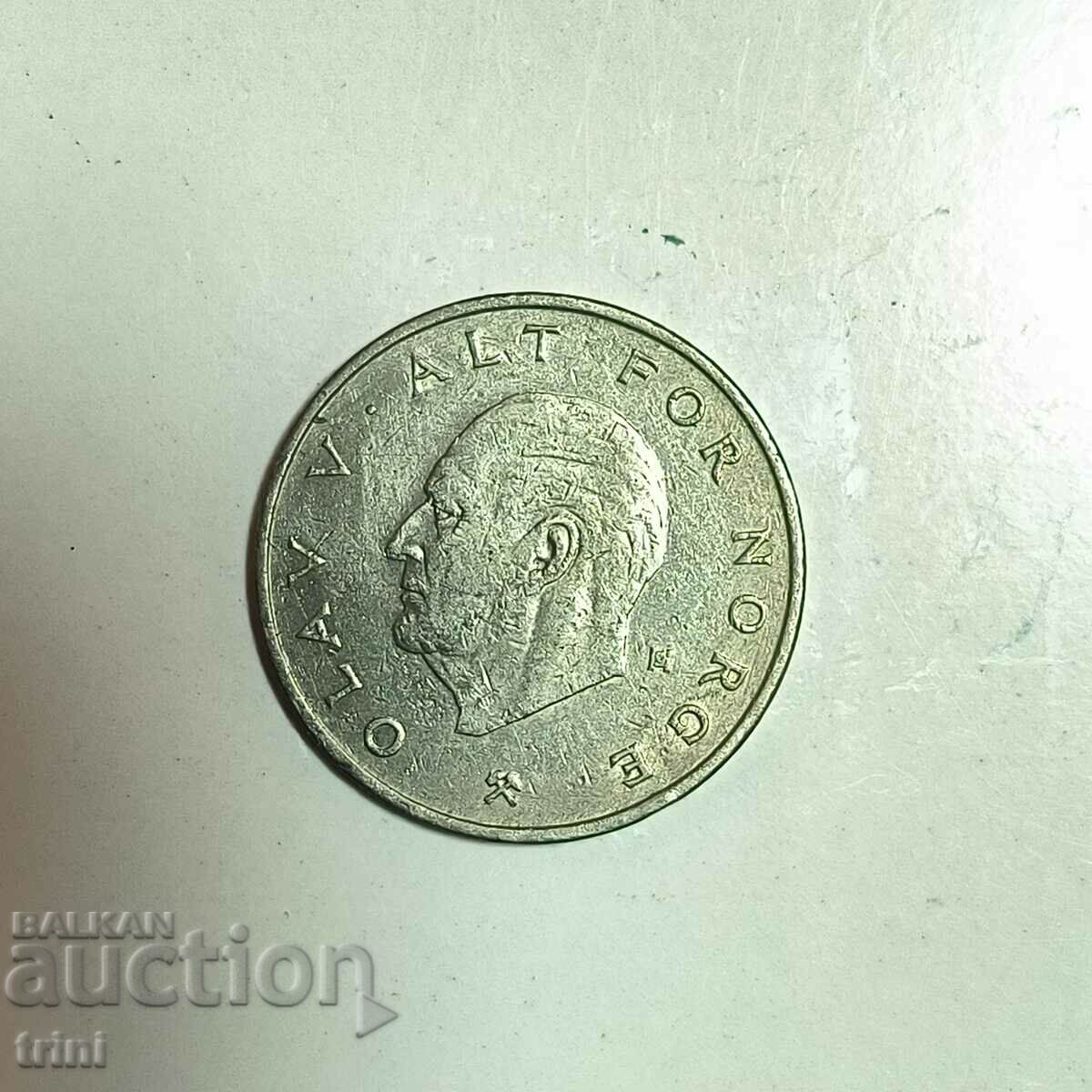 Norway 1 kroner 1975 year b30 with price 1.00 BGN | € 0.51