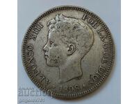 5 Πεσέτες Ασημένιο Ισπανία 1898 - Ασημένιο νόμισμα #110