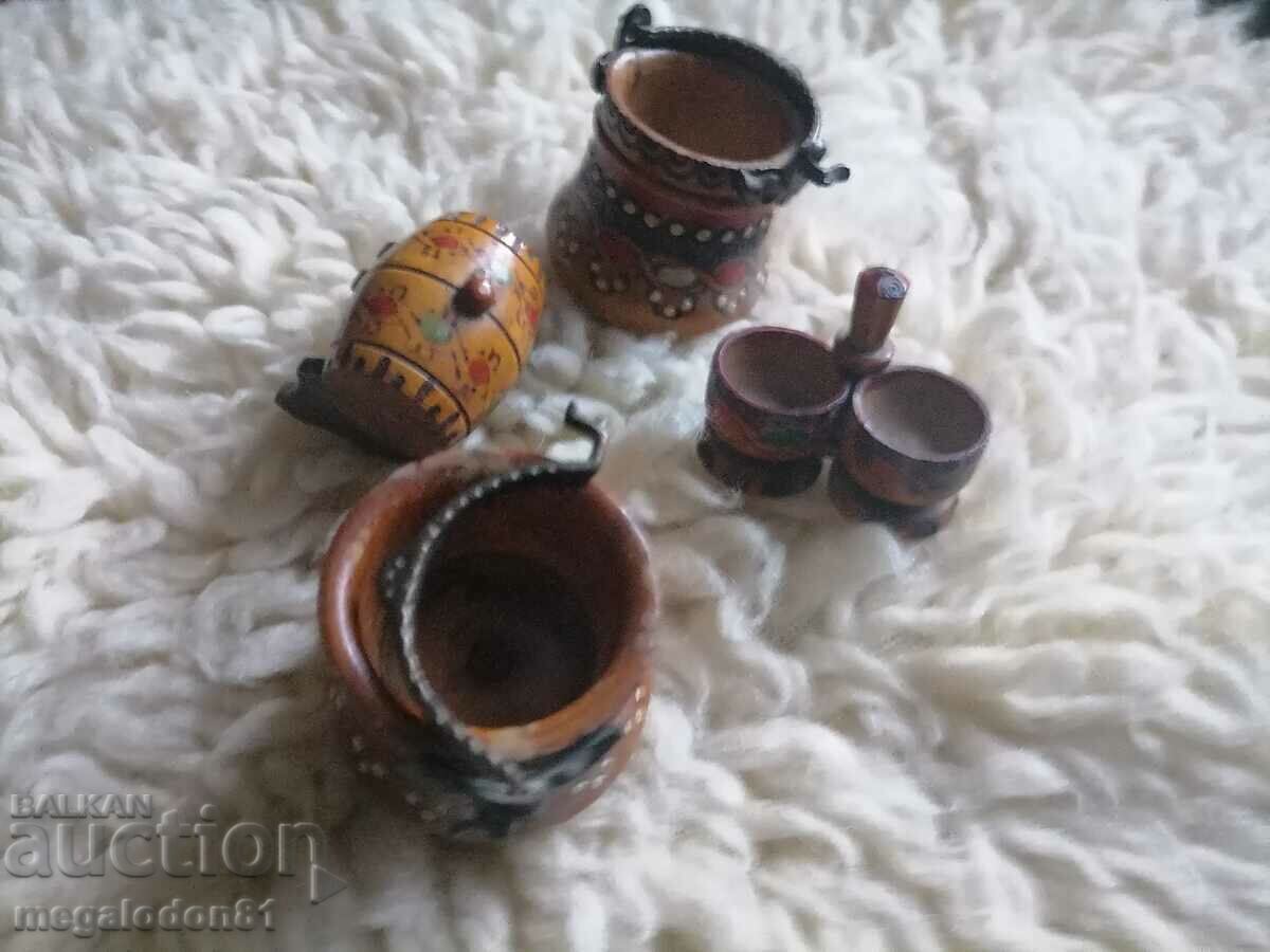 Old wooden ethnic souvenirs