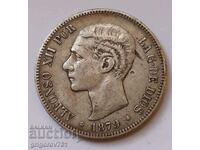5 песети сребро Испания 1879 - сребърна монета #216