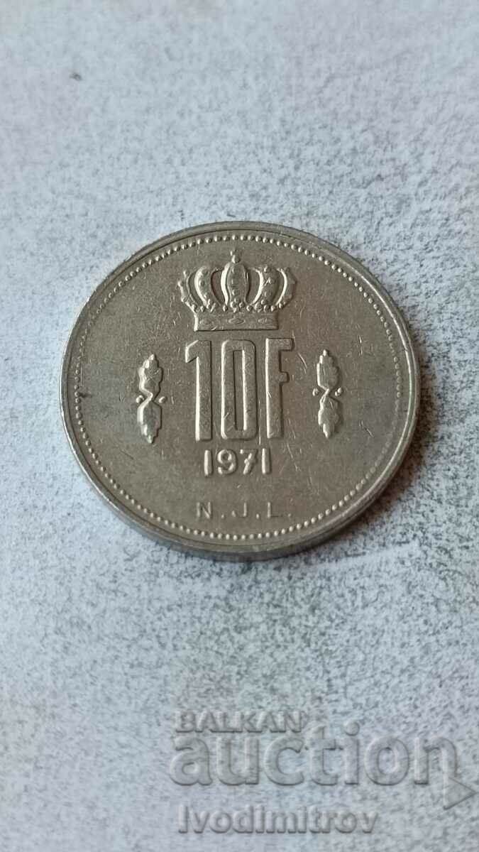 Luxemburg 10 franci 1971