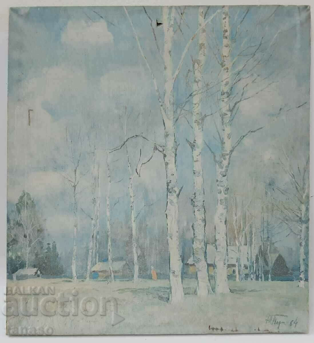 Аукцион Юри Подляский, стара съветска репродукция на платно(3.4)