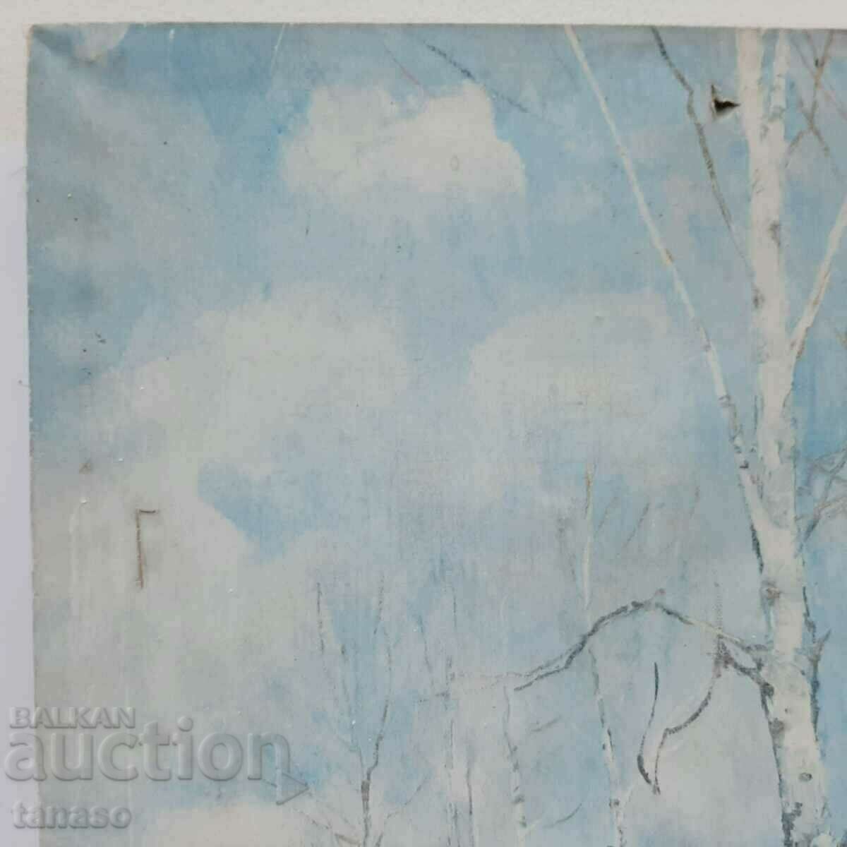 Delivery of Yuri Podlyasky, old Soviet reproduction on canvas(3.4) Delivery of Yuri Podlyasky, old Soviet reproduction on canvas(3.4)