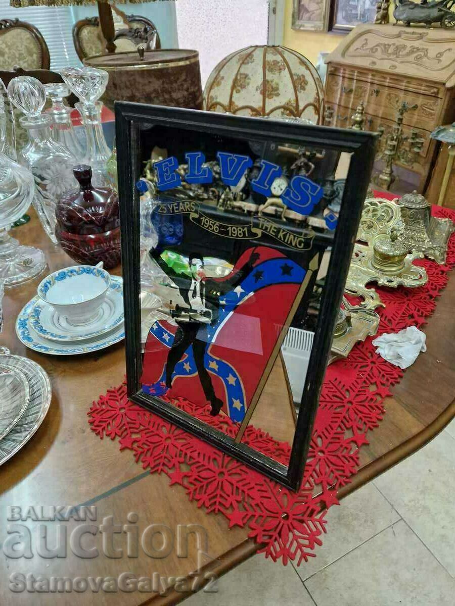 Antique Collectible Elvis Presley Advertising Mirror