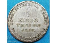 1/6 Thaler 1842 Γερμανία Hessian Silver