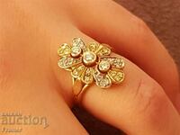 GOLD ITALY 18K with 3 DIAMONDS Stylish ring