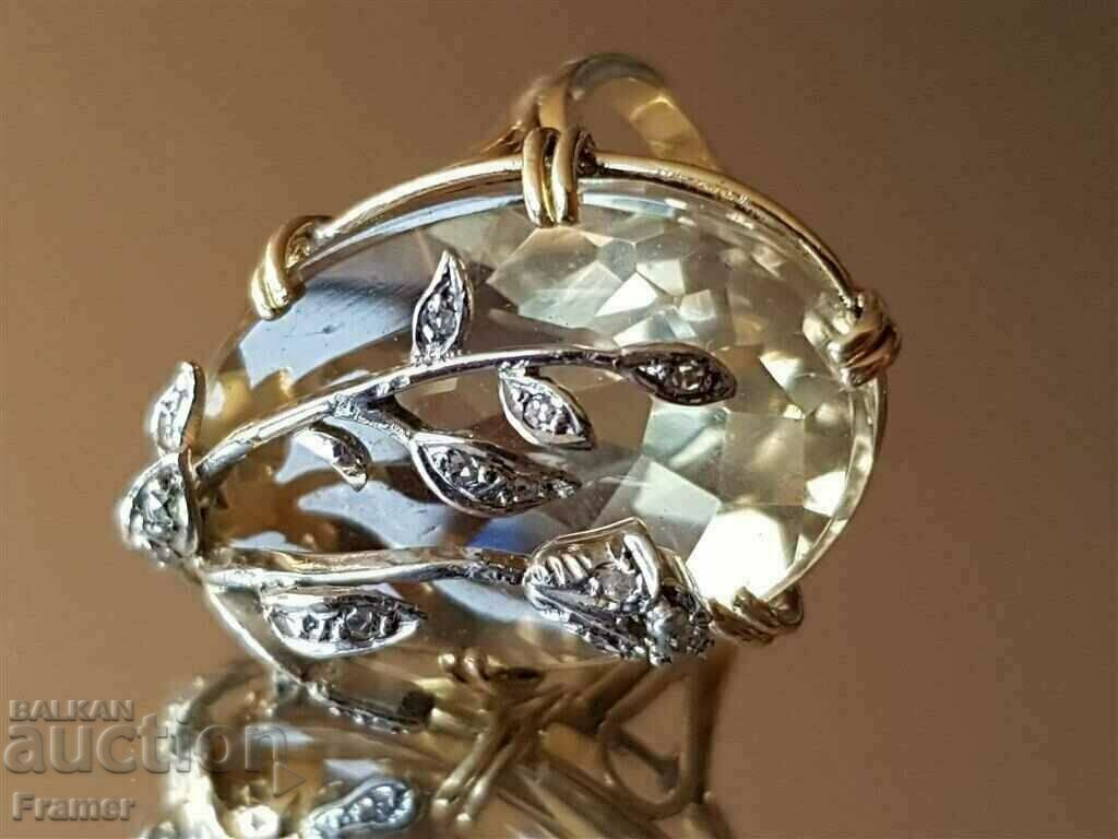 18K GOLD with DIAMONDS HUGE TOPAZ CITRINE ring with price 3200.00 BGN | € 1636.13 18K GOLD with DIAMONDS HUGE TOPAZ CITRINE ring with price 3200.00 BGN | € 1636.13