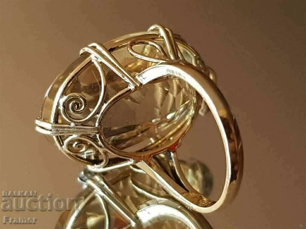 ΧΡΥΣΟΣ 18Κ με Δαχτυλίδι DIAMONDS HUGE TOPAZ CITRINE - 7