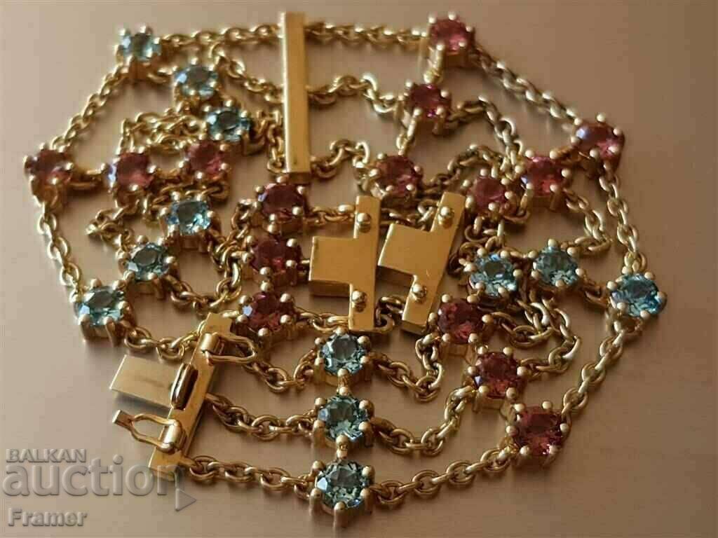 Παράδοση ΧΡΥΣΗ Ρωσία 2011 Κομψό κομψό βραχιόλι 14 ΚΑΡΑΤΙΩΝ Topazes Παράδοση ΧΡΥΣΗ Ρωσία 2011 Κομψό κομψό βραχιόλι 14 ΚΑΡΑΤΙΩΝ Topazes