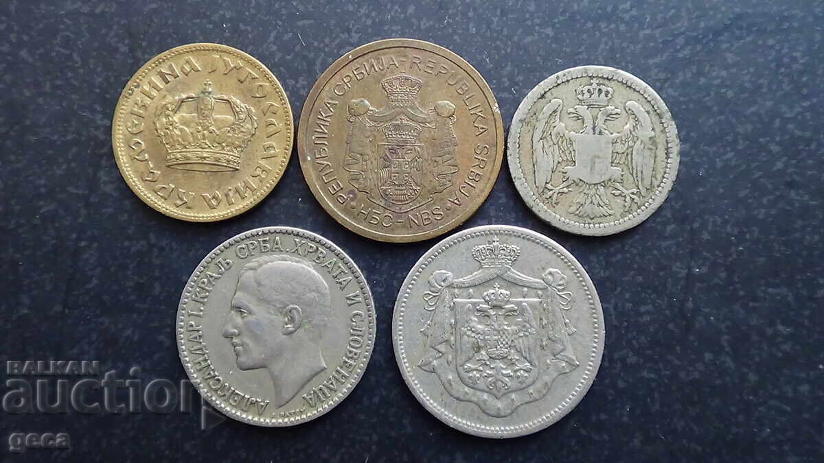 Lot of coins Serbia 5 pieces - 6 Lot of coins Serbia 5 pieces - 6