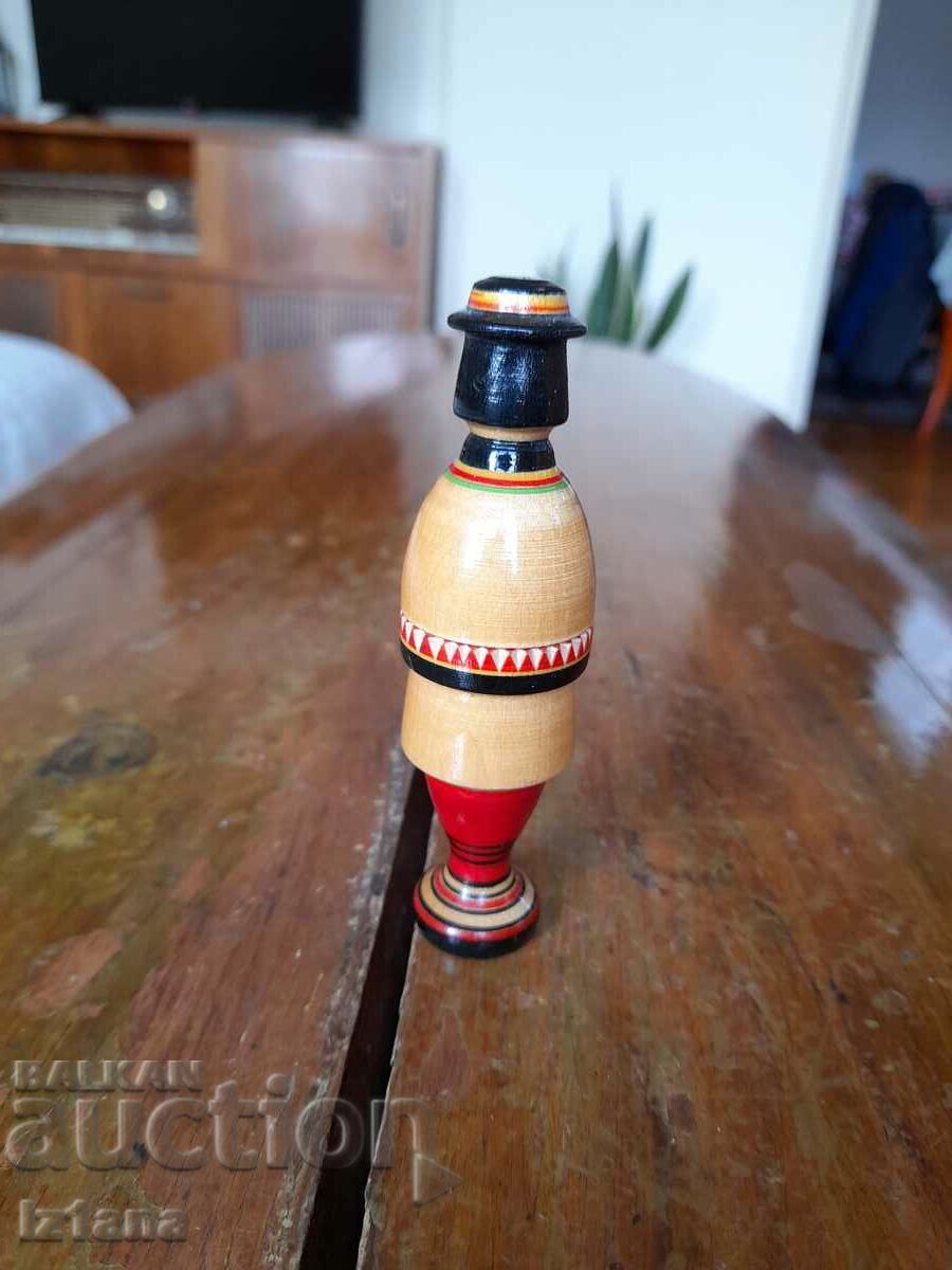 Old wooden figurine with price 10.00 BGN | € 5.11 Old wooden figurine with price 10.00 BGN | € 5.11