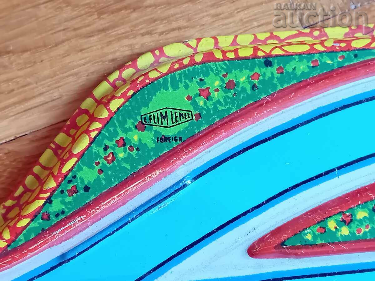 winding sheet metal toy locomotive wagons train 70s - 7