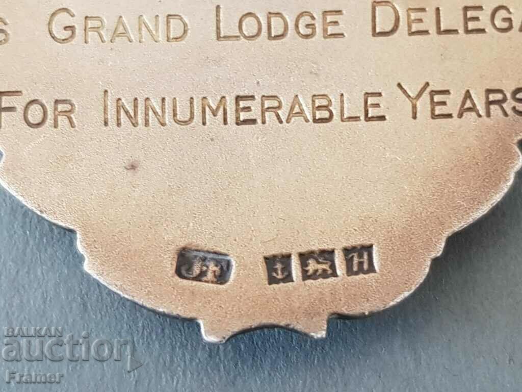 Silver Gilt Enamel Medal Masonic Order England Birmingham - 7 Silver Gilt Enamel Medal Masonic Order England Birmingham - 7