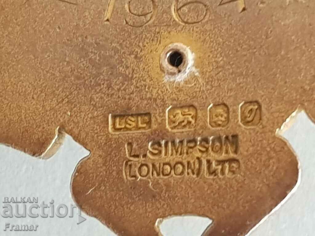 Silver Gilt Enamel Medal Masonic Order England London - 7 Silver Gilt Enamel Medal Masonic Order England London - 7