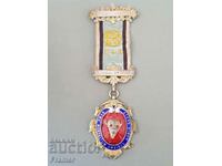 Сребърен позлата емайл Медал Орден Масонски Англия Лондон