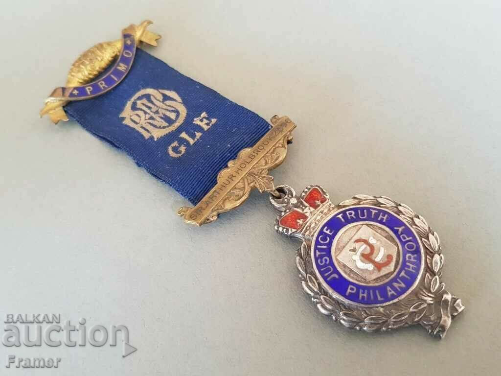 Silver 1920 Enamel Medal Masonic Order England Birmingham with price 230.00 BGN | € 117.60