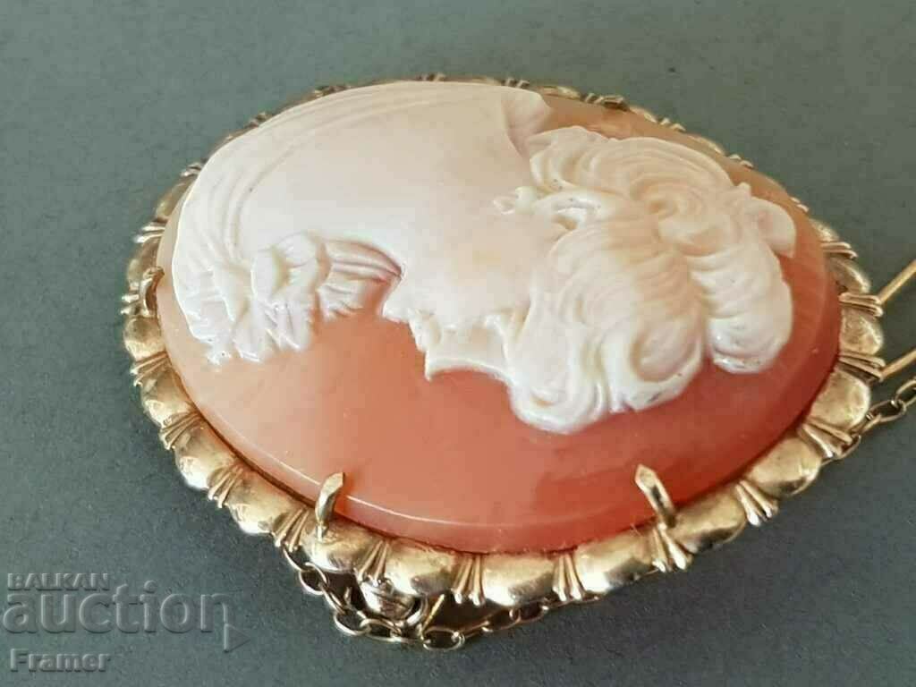 GOLD GOLD Hand Carved Cameo Brooch Old England 19th c. - 5 GOLD GOLD Hand Carved Cameo Brooch Old England 19th c. - 5