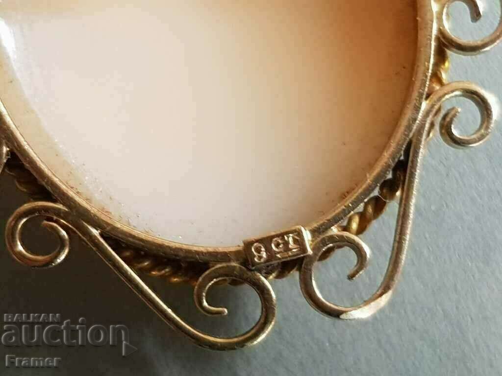 GOLD Hand Carved Cameo Brooch Old England 19th Century GOLD - 7 GOLD Hand Carved Cameo Brooch Old England 19th Century GOLD - 7