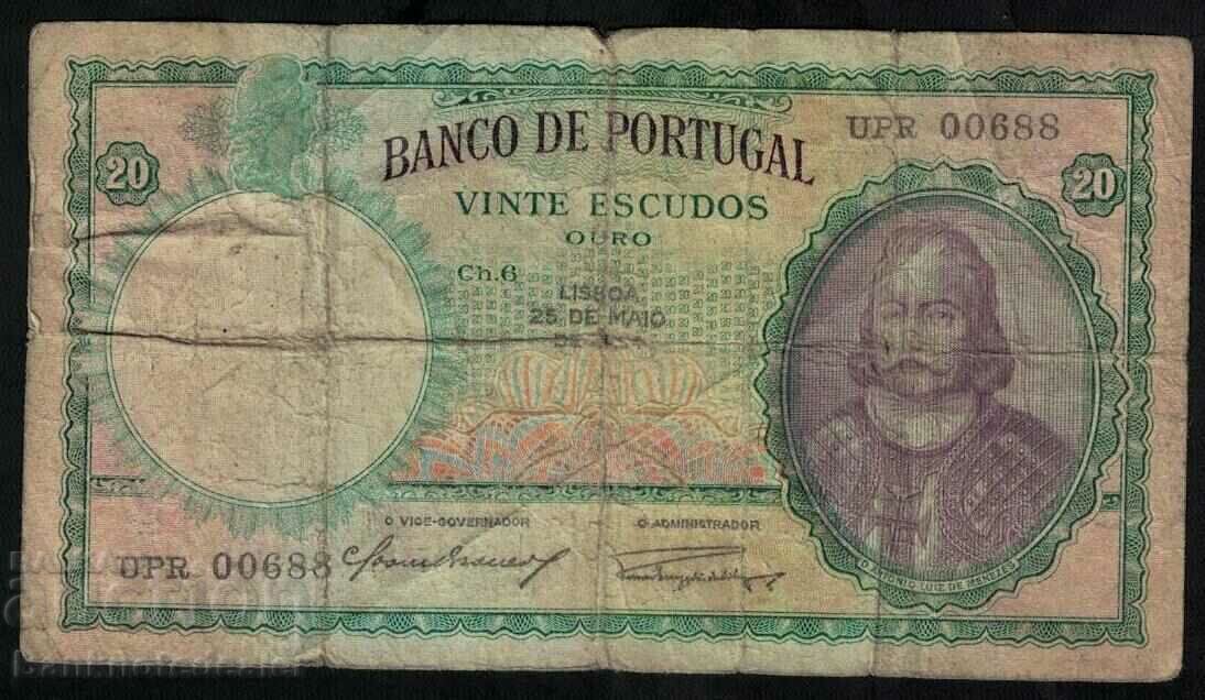 Portugal 50 Escudos 1954 Pick 153a Ref 00688 low number