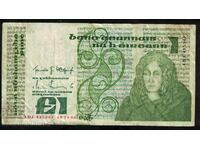 Banca Centrală a Irlandei 1 Pound 1986 Pick 70b Ref 5367