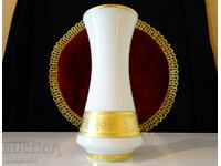 Bavarian porcelain vase, embossed gold.