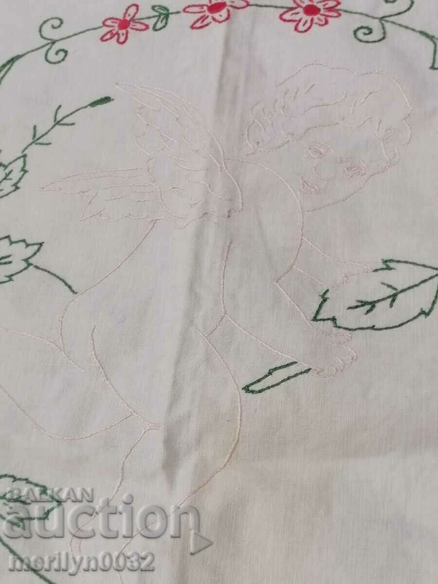 Old wall tapestry embroidery panel painting - 5