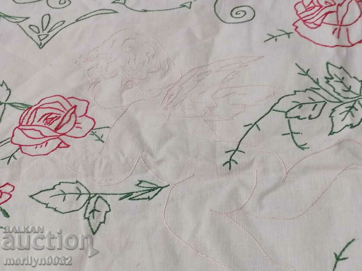 Old wall tapestry embroidery panel painting - 6