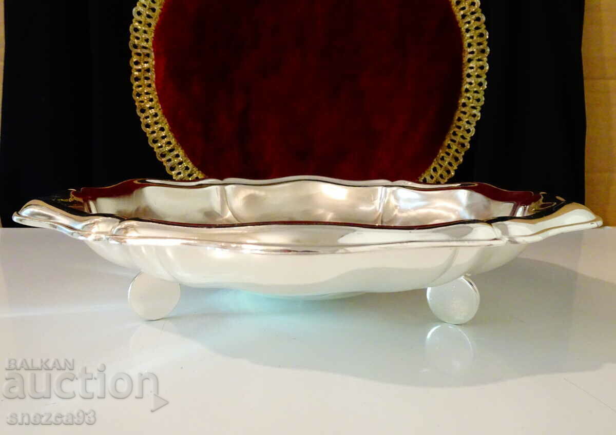 Auction Silver-plated bronze fruit bowl, salad bowl, bowl, 25 cm Auction Silver-plated bronze fruit bowl, salad bowl, bowl, 25 cm