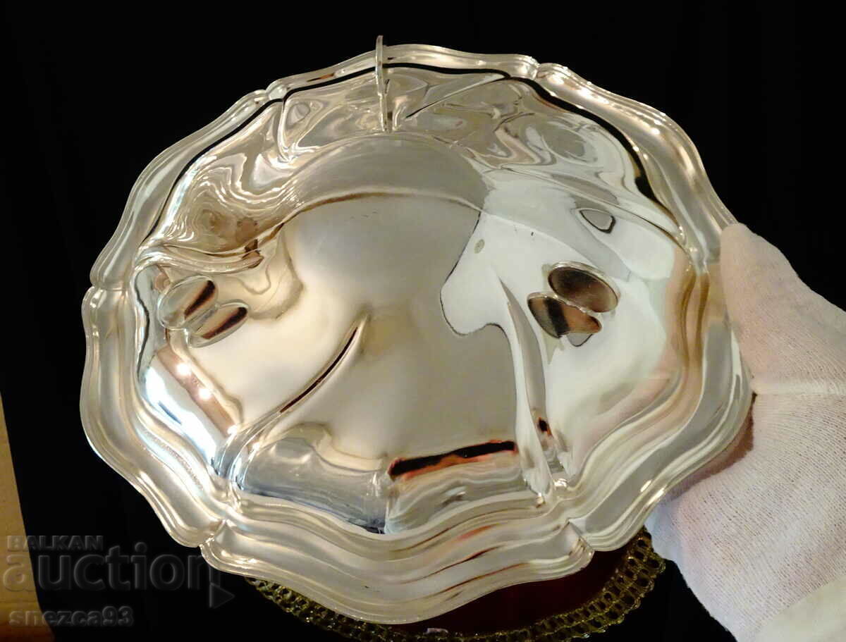 Delivery of Silver-plated bronze fruit bowl, salad bowl, bowl, 25 cm Delivery of Silver-plated bronze fruit bowl, salad bowl, bowl, 25 cm