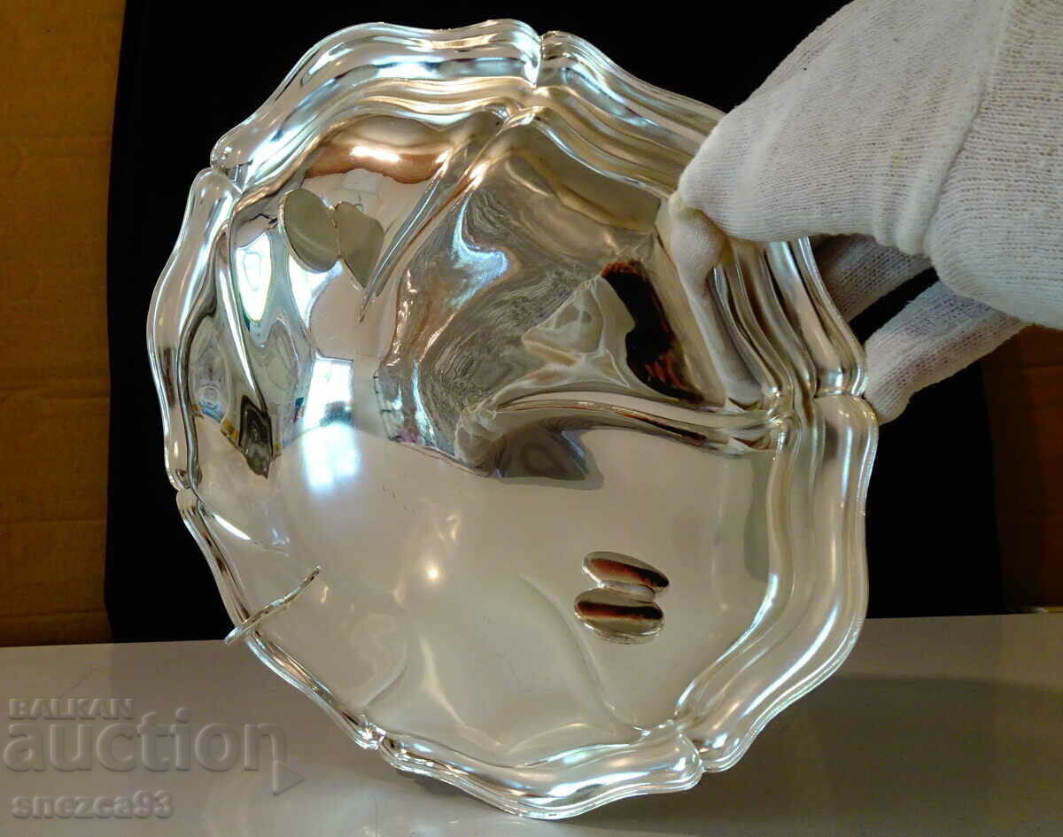 Silver-plated bronze fruit bowl, salad bowl, bowl, 25 cm - 5 Silver-plated bronze fruit bowl, salad bowl, bowl, 25 cm - 5