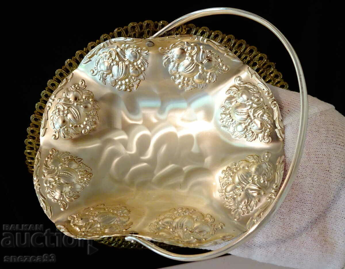 Silver-plated candy box, embossed fruits. with price 15.00 BGN | € 7.67
