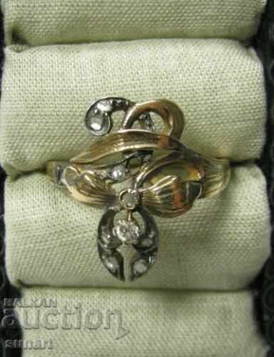 OLD 14K GOLD RING WITH DIAMONDS 0.25 CT VS1-SI1 WITH CERTIFICATE with price 750.00 BGN | € 383.47 OLD 14K GOLD RING WITH DIAMONDS 0.25 CT VS1-SI1 WITH CERTIFICATE with price 750.00 BGN | € 383.47