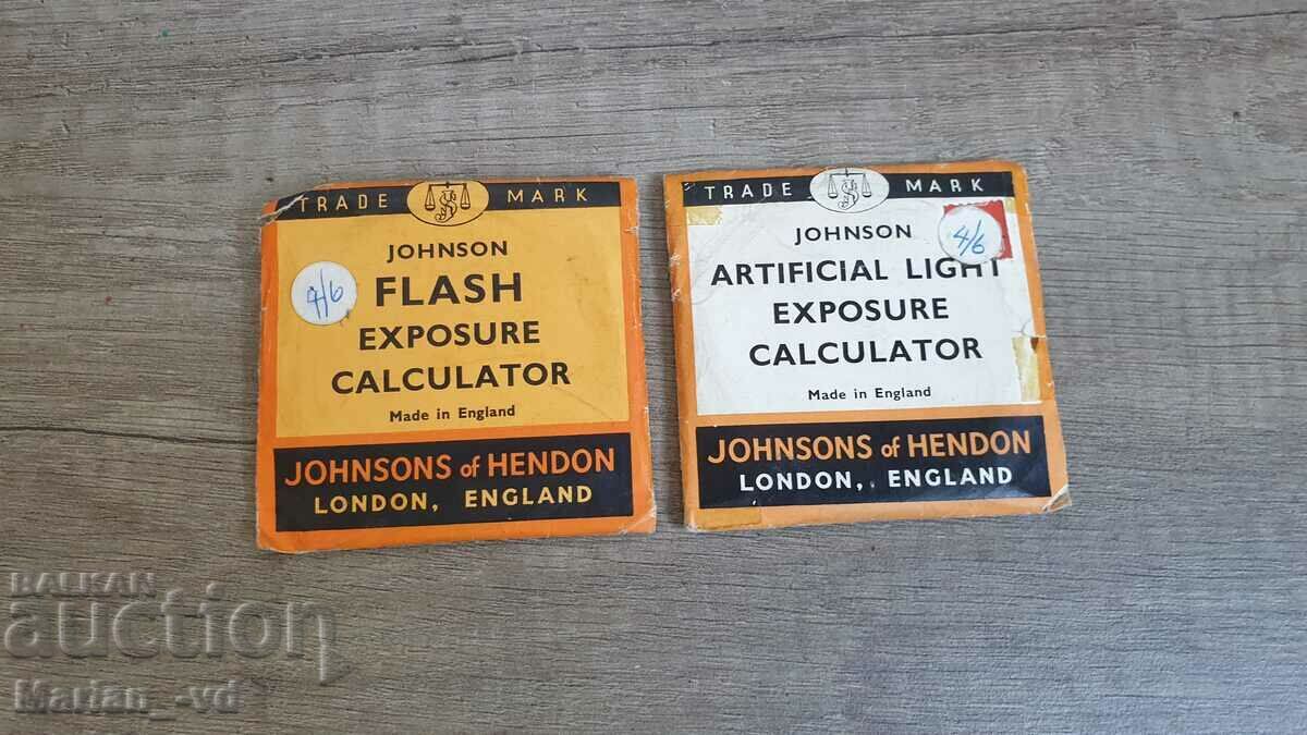 Two old Johnson photographic calculators with price 30.00 BGN | € 15.34 Two old Johnson photographic calculators with price 30.00 BGN | € 15.34