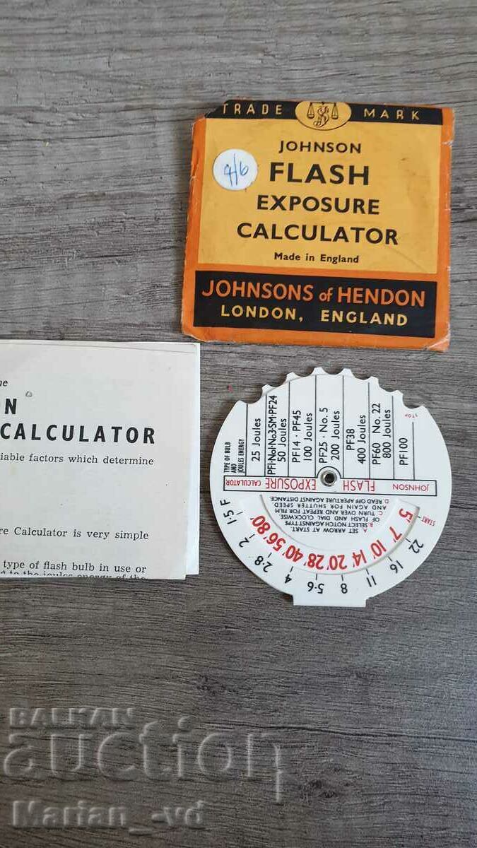 Delivery of Two old Johnson photographic calculators Delivery of Two old Johnson photographic calculators