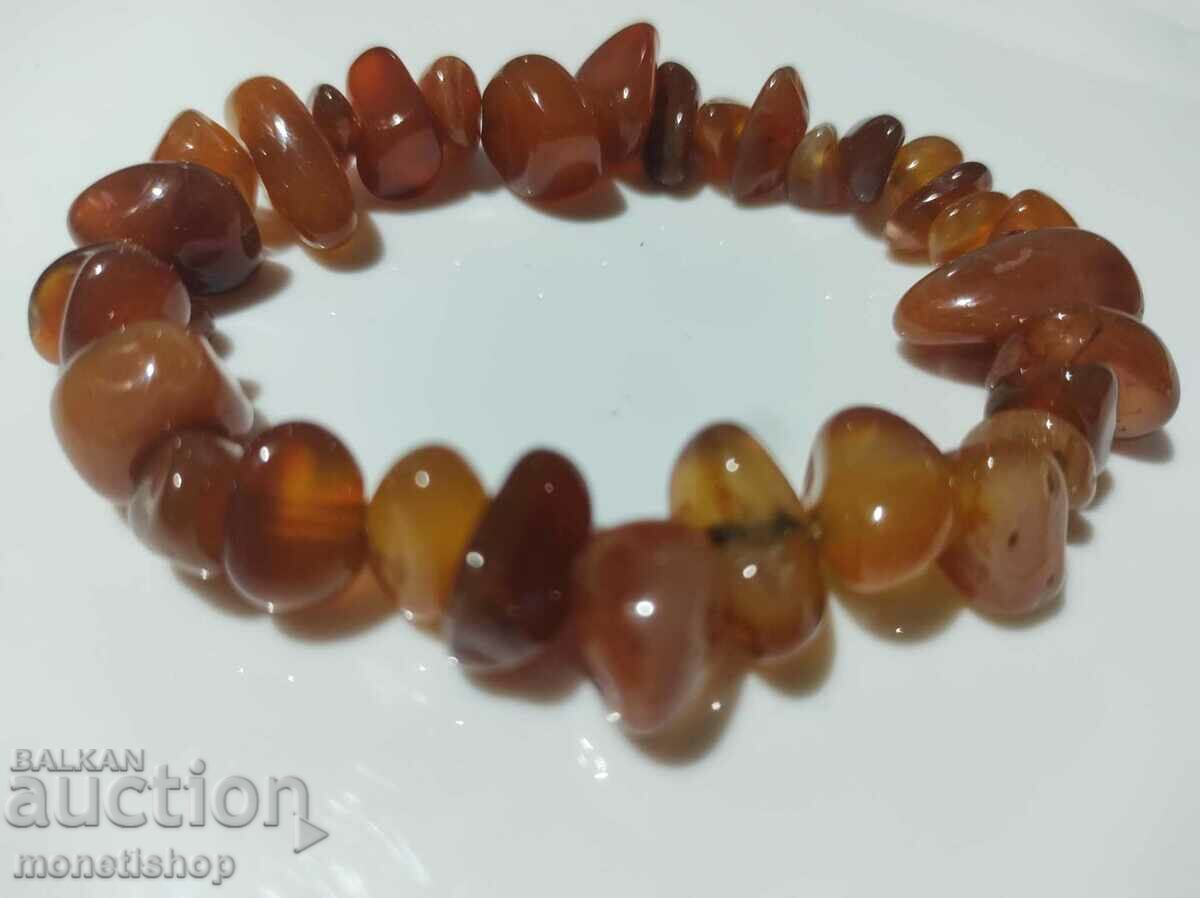 Massive natural amber bracelet with a weight of 41.9 grams