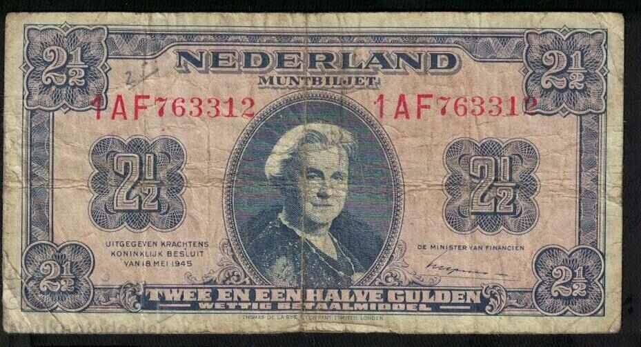 Netherlands 2 2/1 Gulden 1945 Pick 71 Ref 33