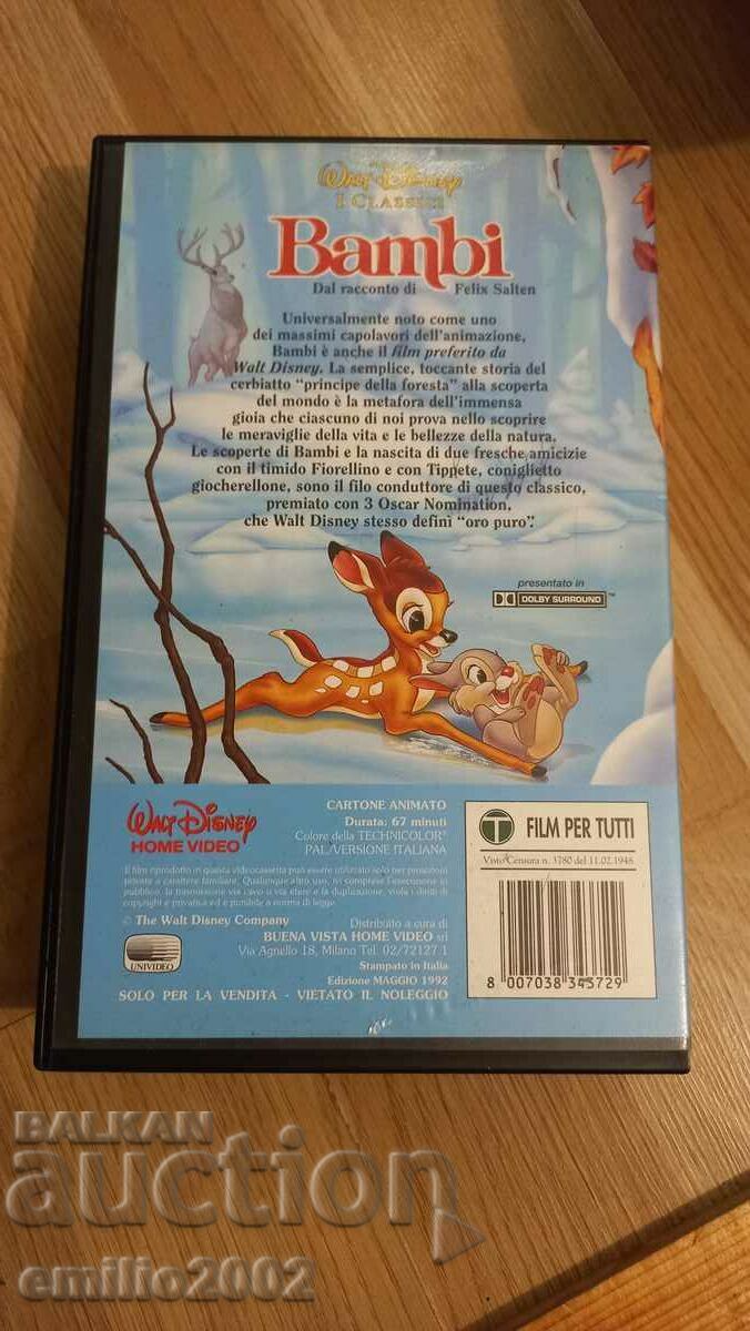 Auction Videotape Animation Bambi Auction Videotape Animation Bambi