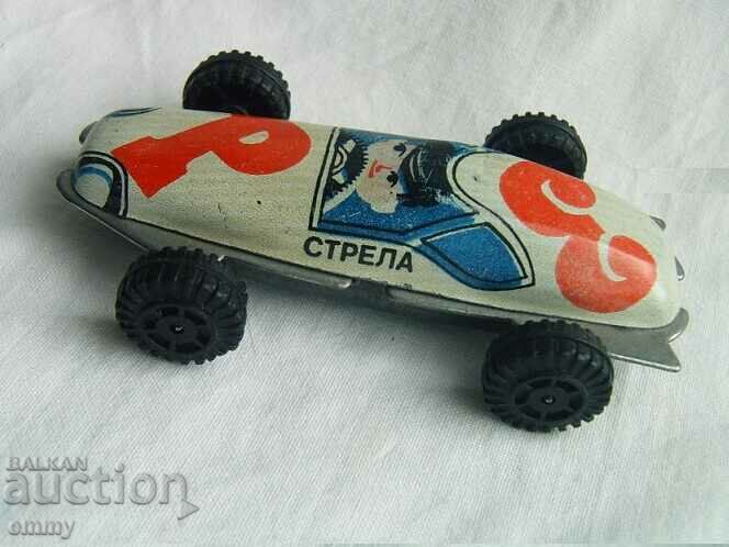 Auction Old sheet metal toy car trolley "Strela R-3", USSR Auction Old sheet metal toy car trolley "Strela R-3", USSR