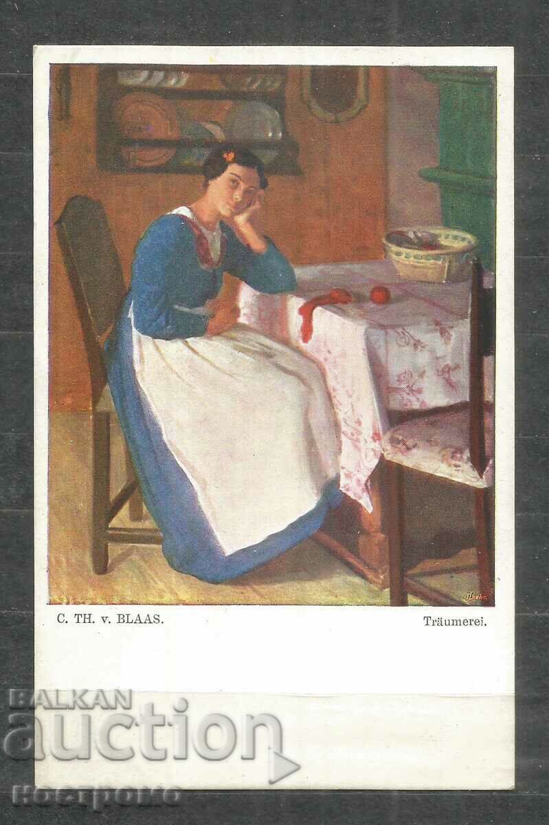 Painting - Art - Vintage Post card Austria - A 572