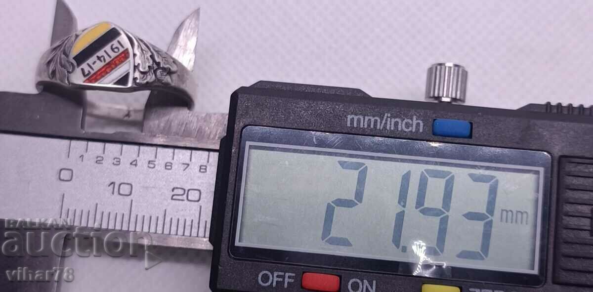 Silver ring the first world war 1914-17. sample 800 - 5 Silver ring the first world war 1914-17. sample 800 - 5