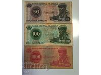 Angola 50 and 100 kwanzas 1979, 1000 kwanzas 1976 year b41