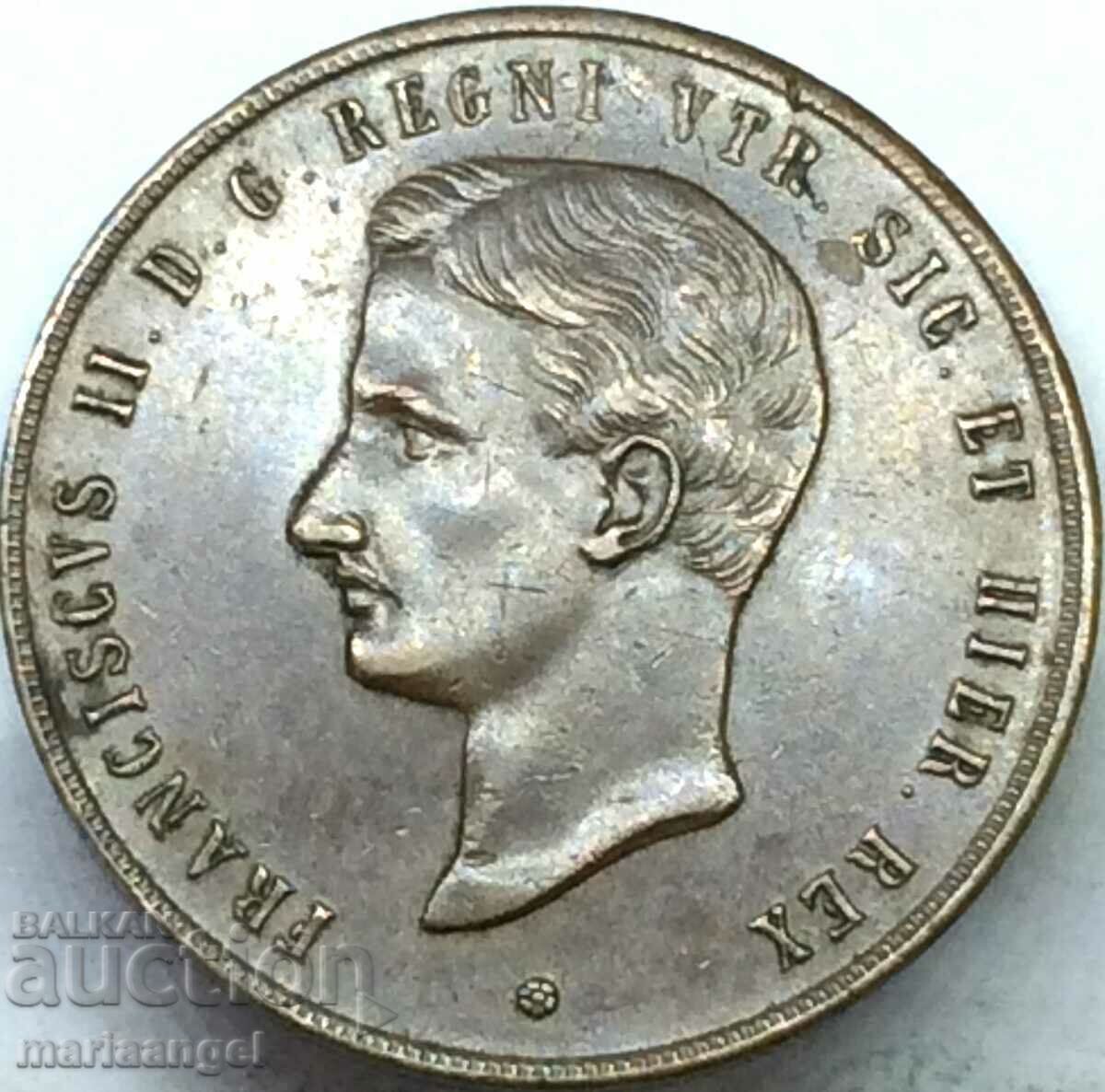 10 Tornesi 1859 Italia Napoli Francisco 37mm