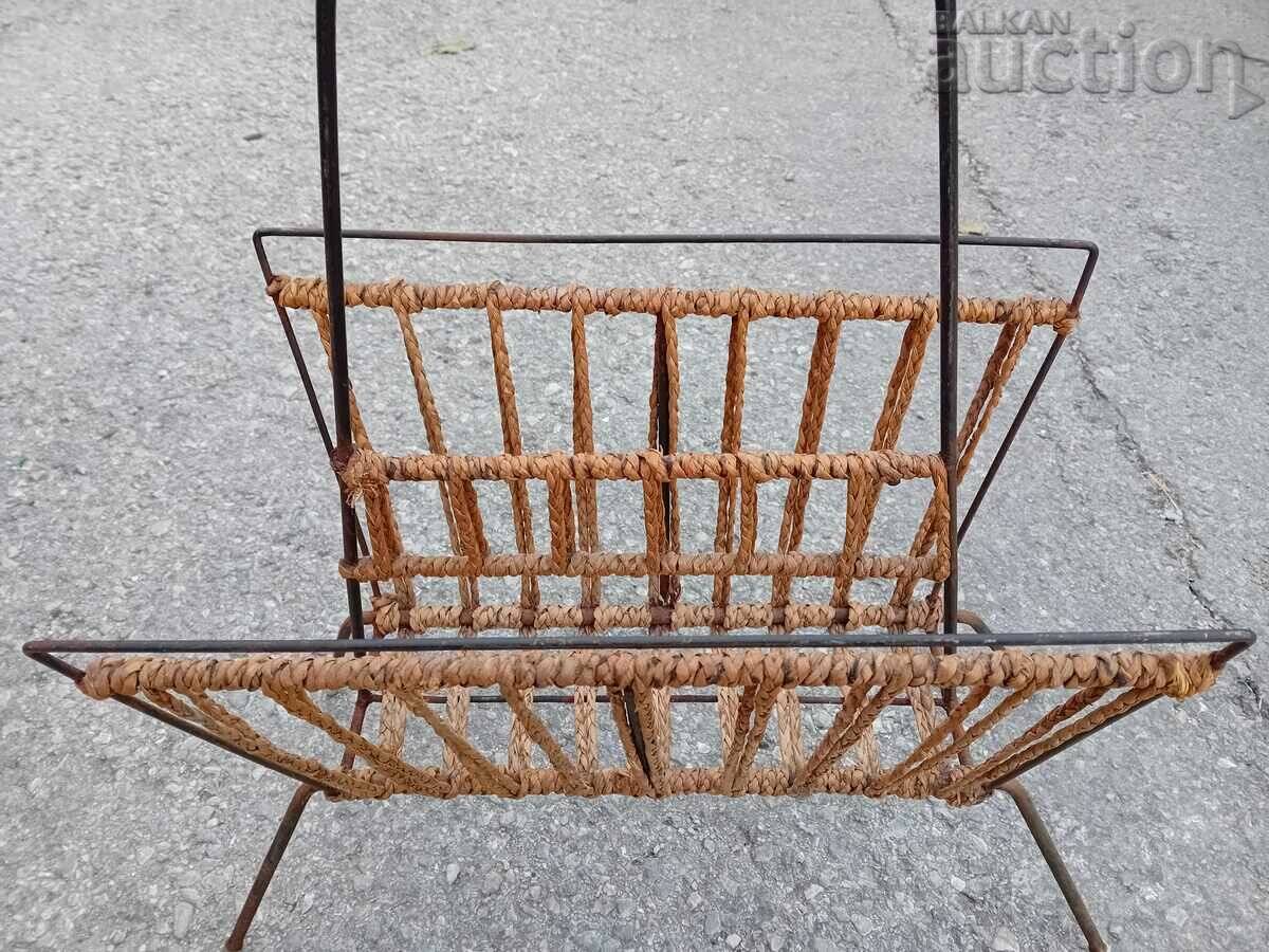 Delivery of retro vintage rack for newspapers and magazines 70s