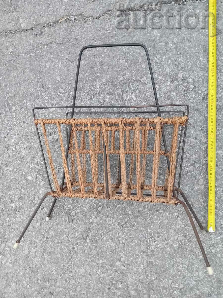 retro vintage rack for newspapers and magazines 70s - 7