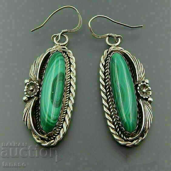 Green turquoise earrings
