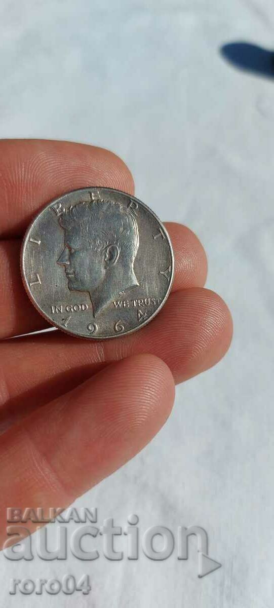 USA - 1/2 DOLLAR - 1964 - SILVER with price 45.00 BGN | € 23.01 USA - 1/2 DOLLAR - 1964 - SILVER with price 45.00 BGN | € 23.01
