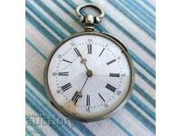 FOR SALE OLD SILVER POCKET FRENCH MECHANICAL WATCH