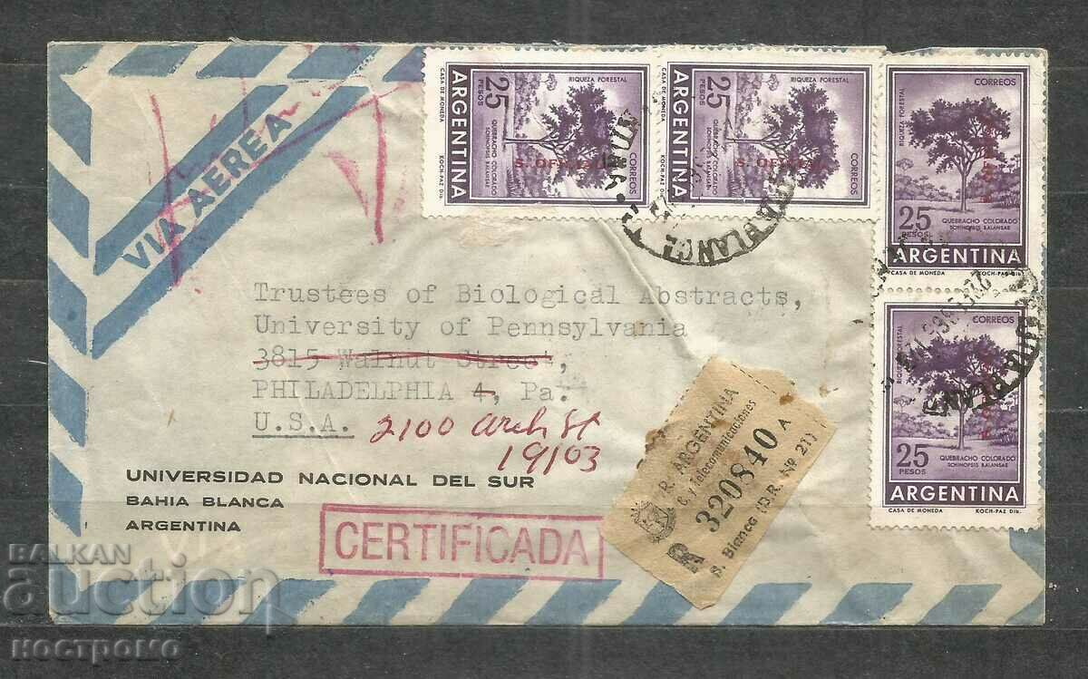 Overprints - R letter Argentina to USA - A 597