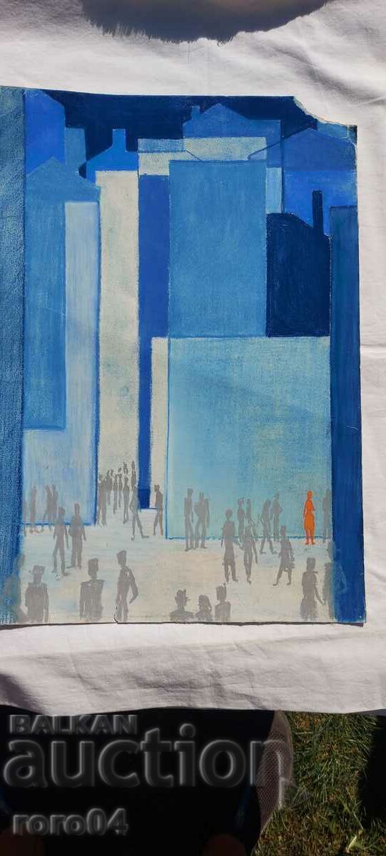 GEORGI YANAKIEV ( 1933 - 1998 ) URBAN LANDSCAPE with price 1071.00 BGN | € 547.59 GEORGI YANAKIEV ( 1933 - 1998 ) URBAN LANDSCAPE with price 1071.00 BGN | € 547.59